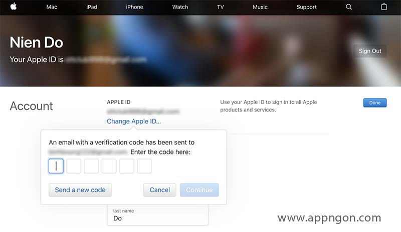 Thay đổi email Apple ID sang email mới