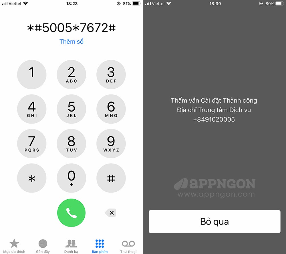Cập nhật lại số dịch vụ của nhà mạng