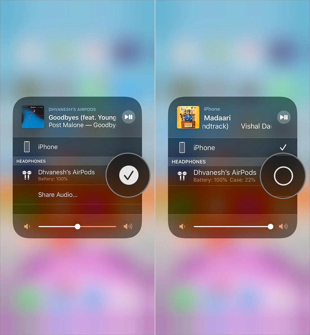 Dừng chia sẻ âm thanh trong iOS 13