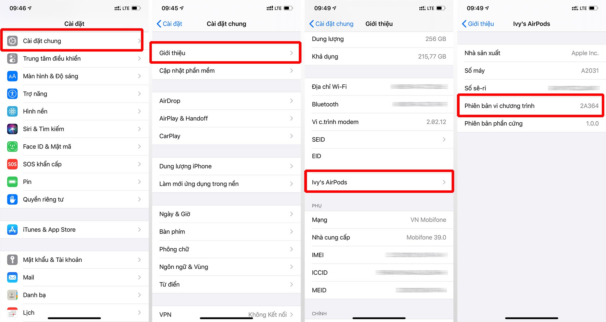 Cách kiểm tra firmware AirPods