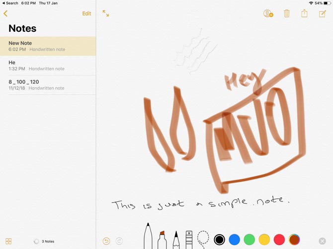 Apple Notes cho Apple Pencil