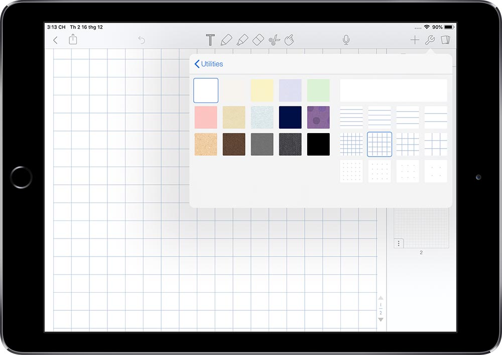 Cài đặt giấy Notability