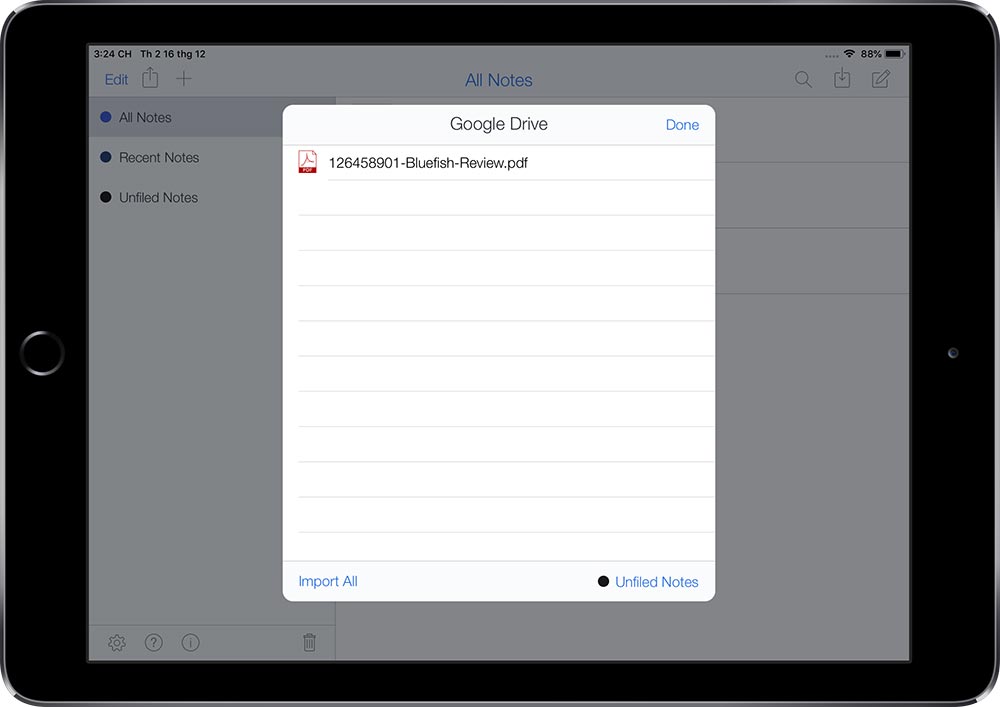 Nhập và chỉnh sửa PDF trên Notability
