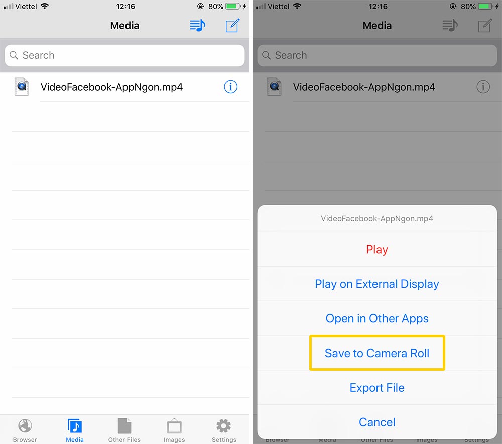 Tải video Facebook trên iPhone sử dụng iOS 12