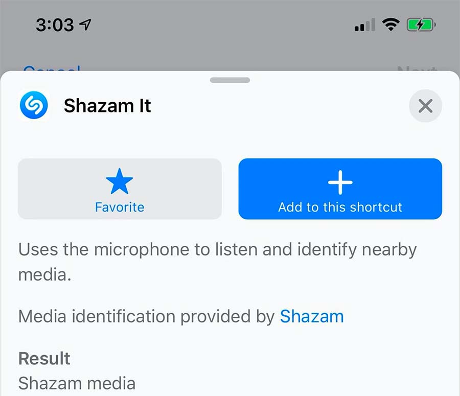 Shortcut Shazam It