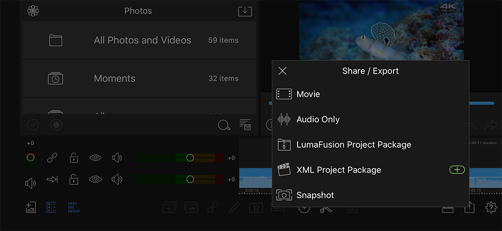 LumaFusion 2.2 với tính năng xuất FCPXML