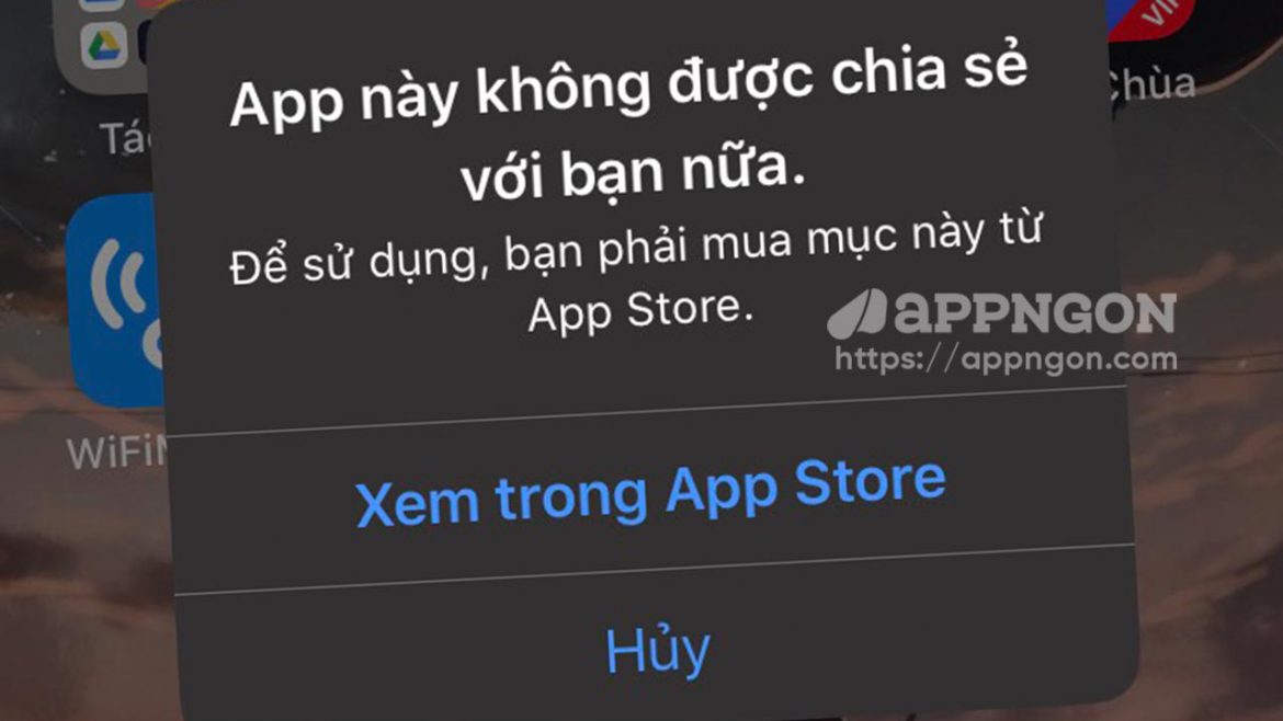 App-nay-khong-duoc-chia-se-voi-ban-nua
