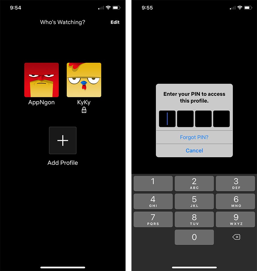 Đặt mã PIN cho Profile Netflix