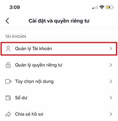 Quản lý tài khoản
