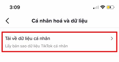 Tải về dữ liệu cá nhân