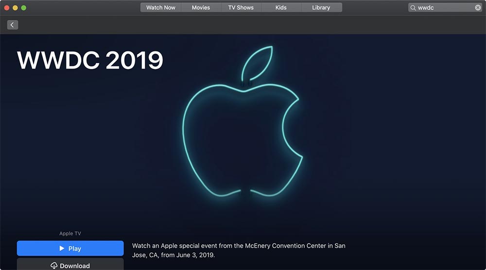 Xem KeyNote WWDC 2020 trên ứng dụng TV