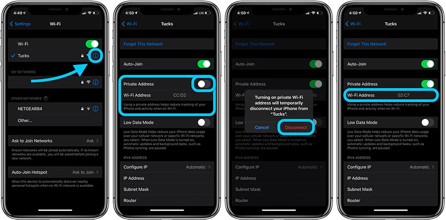 Bật địa chỉ Mac Wi-Fi riêng tư trên iPhone, iPad