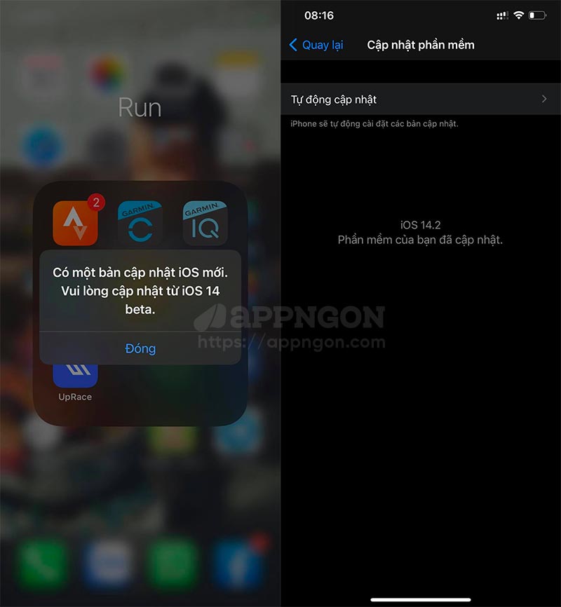 Người dùng iOS 14 beta nhận được thông báo liên tục về bản cập nhật không tồn tại