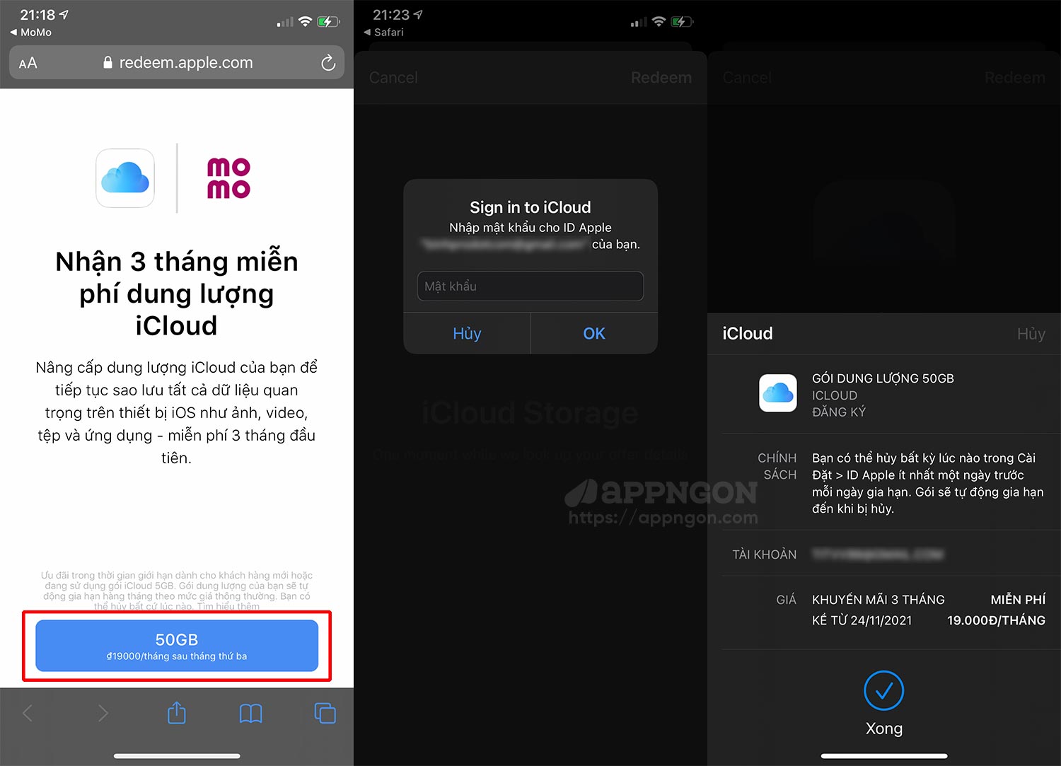 Nhận 9 tháng gói iCloud 50GB miễn phí