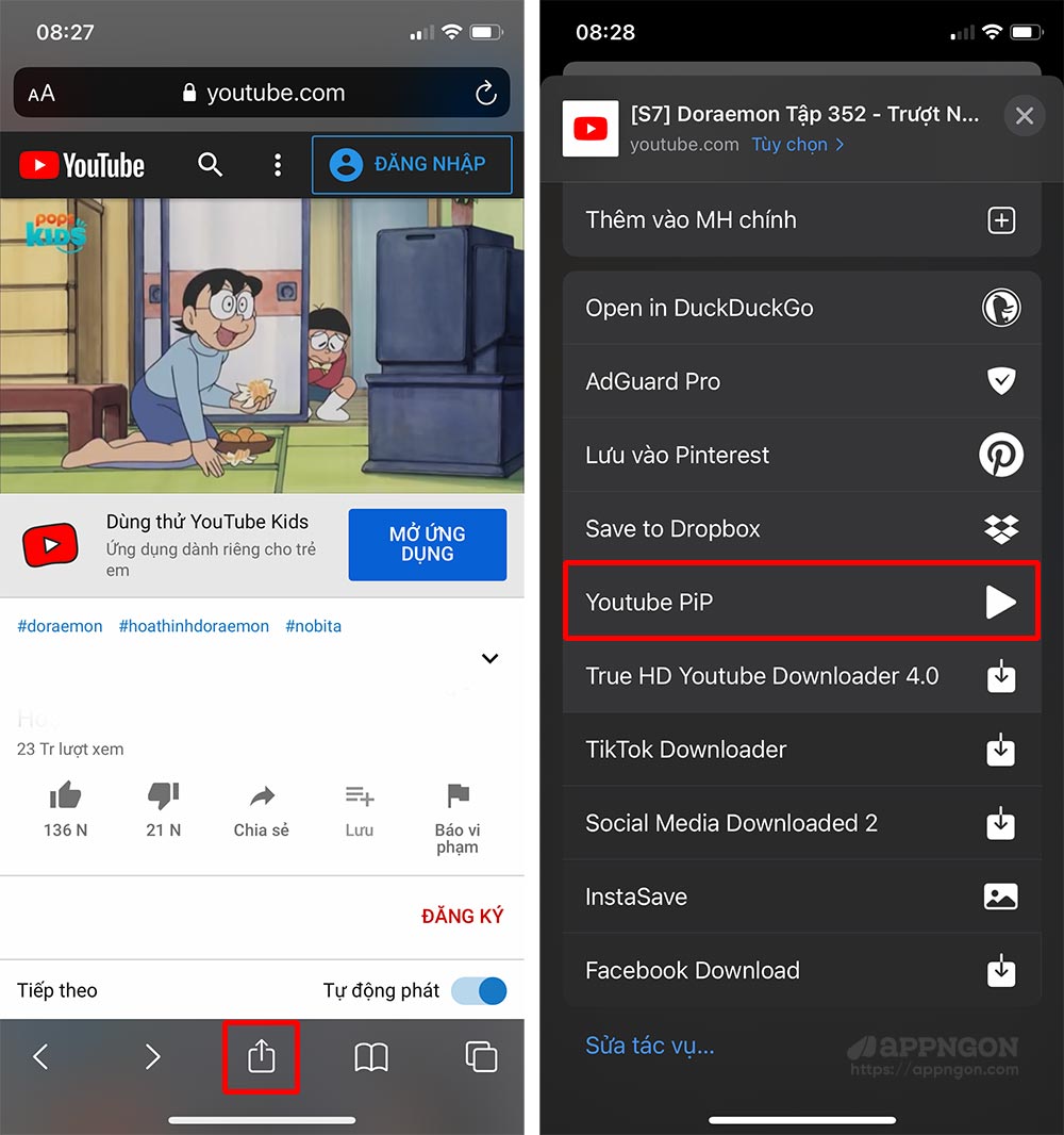 Cách sử dụng phím tắt Youtube PiP