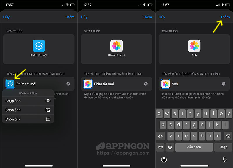 Tìm và thay đổi icon ứng dụng mới