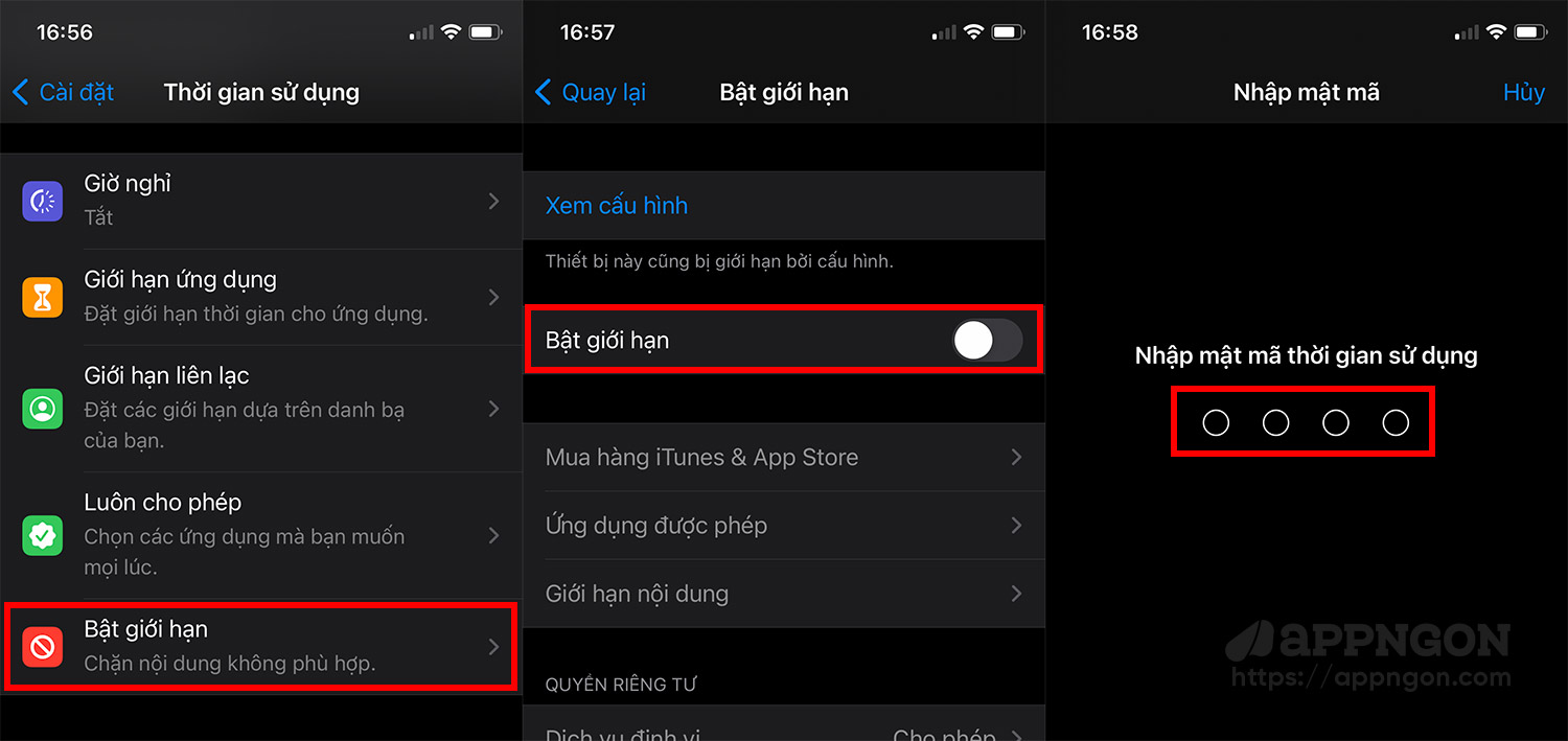 Nhập mật mã thời gian sử dụng