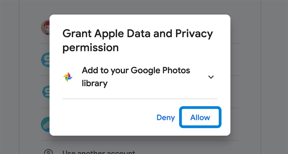 Nhấn Allow