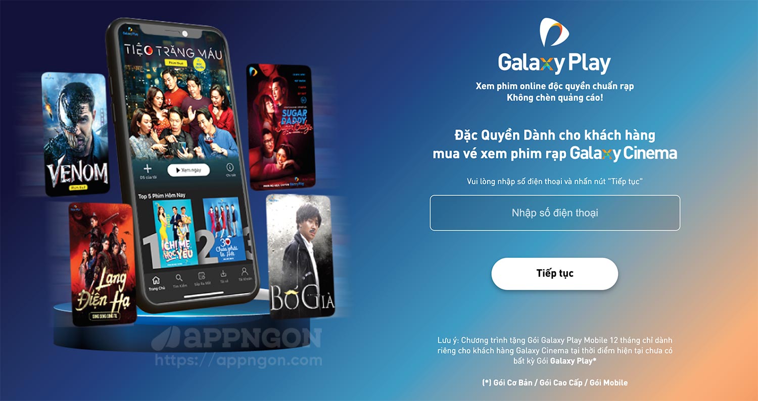 Galaxy Play tặng gói Galaxy Play Mobile 12 tháng miễn phí