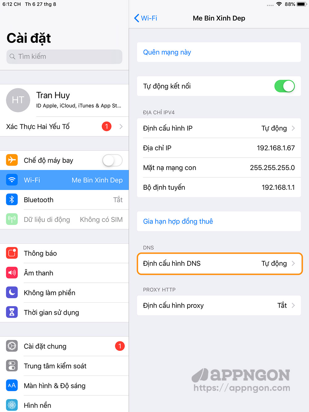 Định cấu hình DNS