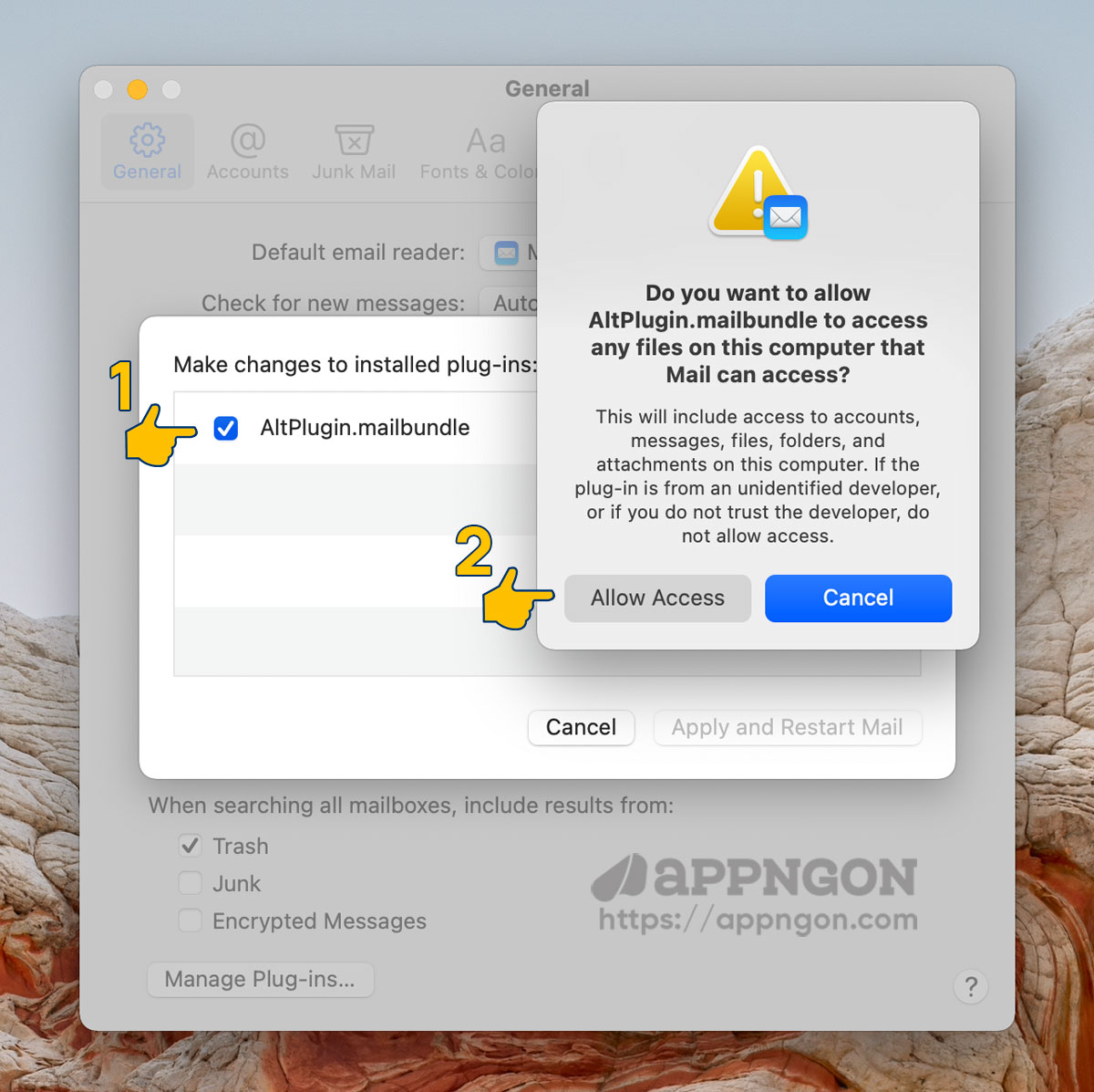 Bật plugin AltPlugin.mailbundle