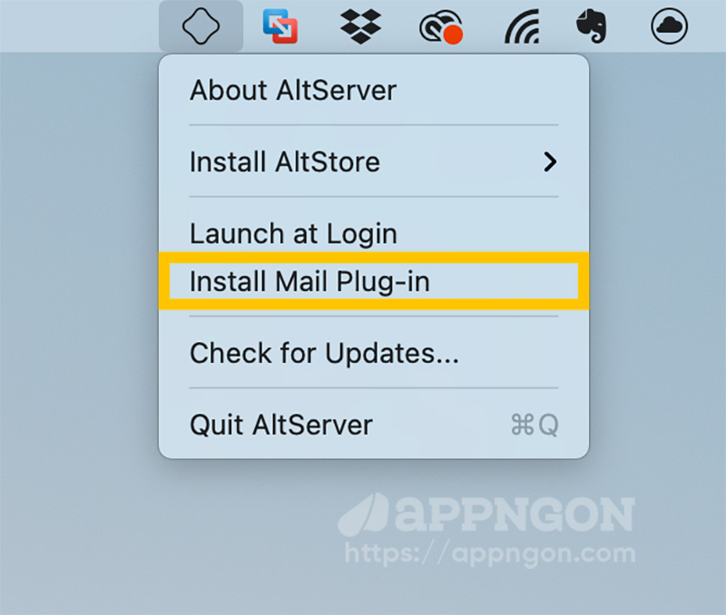 Chọn Install Mail Plug-in