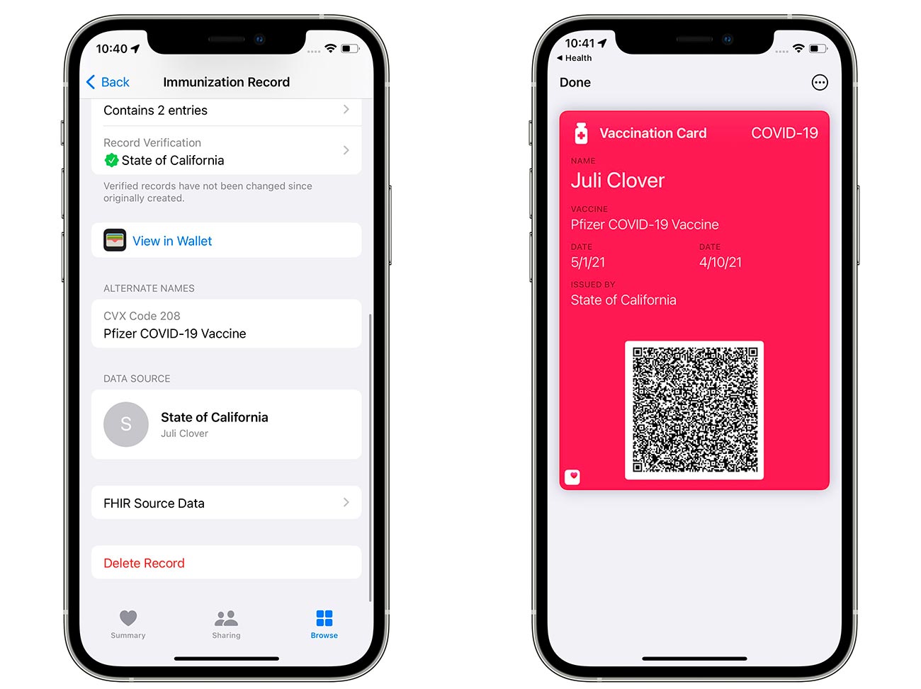 Thẻ chứng nhận tiêm vaccine trong ứng dụng Wallet