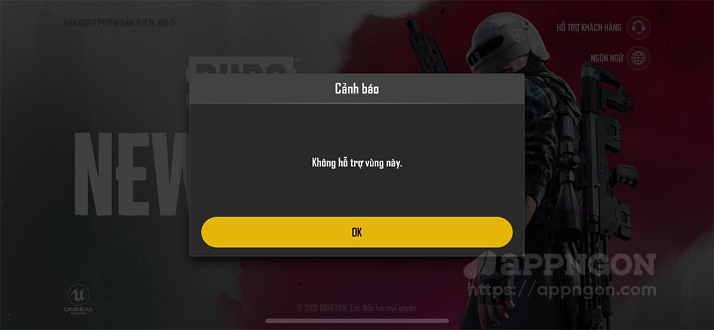 Không vào được game PUBG New State