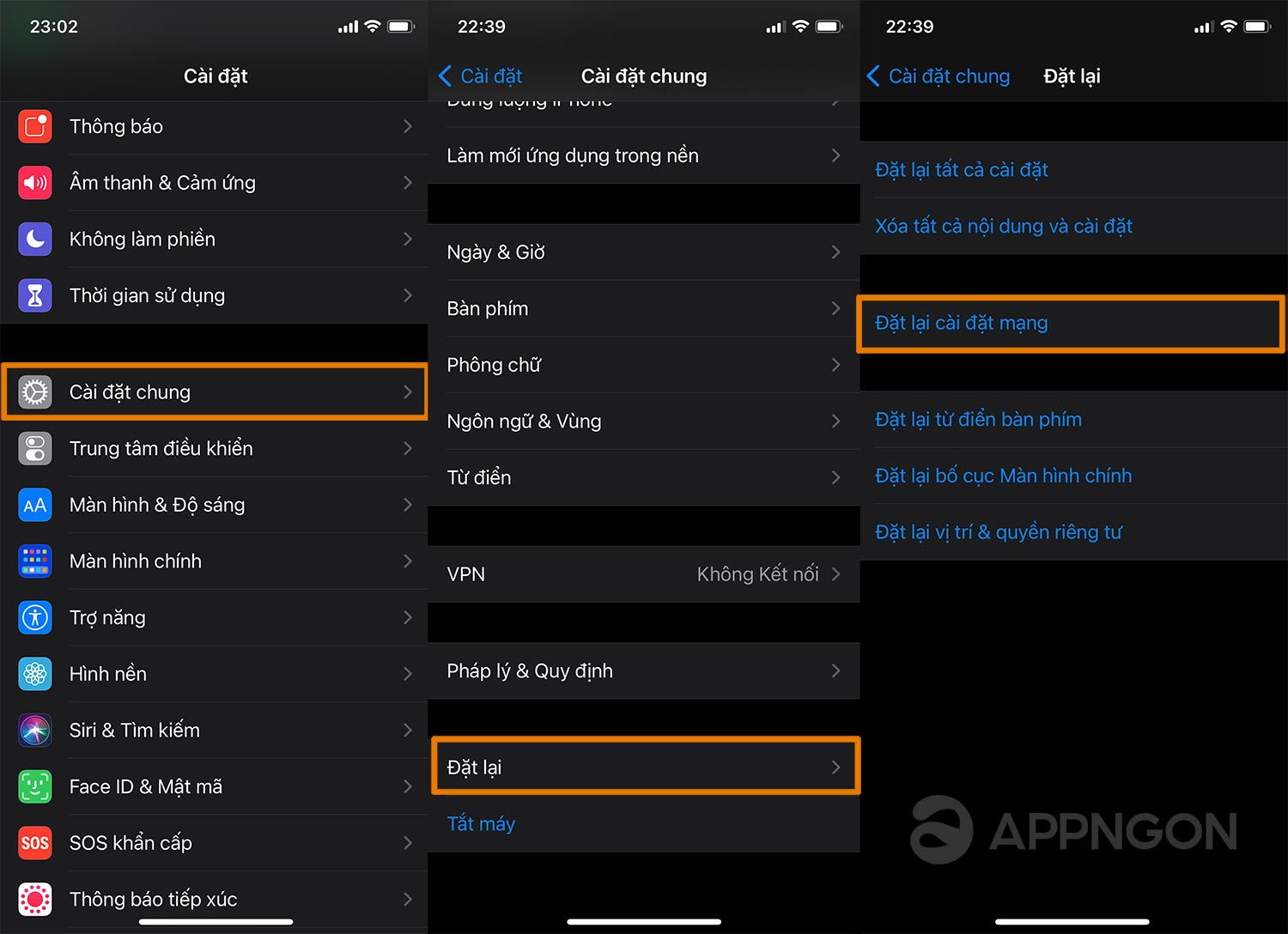 Đặt lại cài đặt mạng iPhone